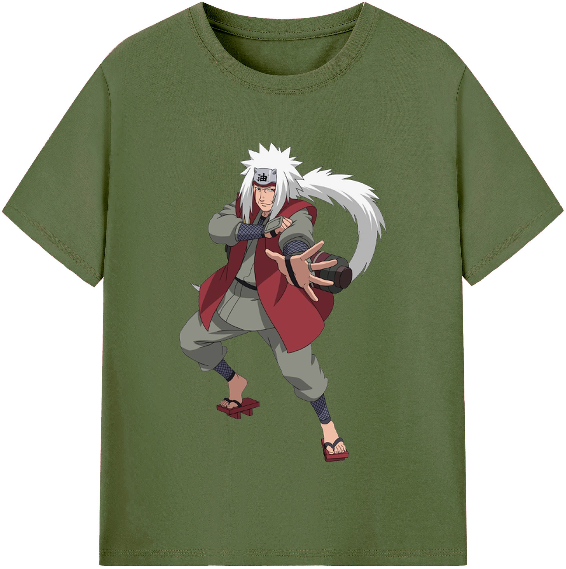 （画像用） NARUTO -ナルト- 自来也（じらいや） Jiraiya 綿100％半袖Tシャツ（フロントプリント）